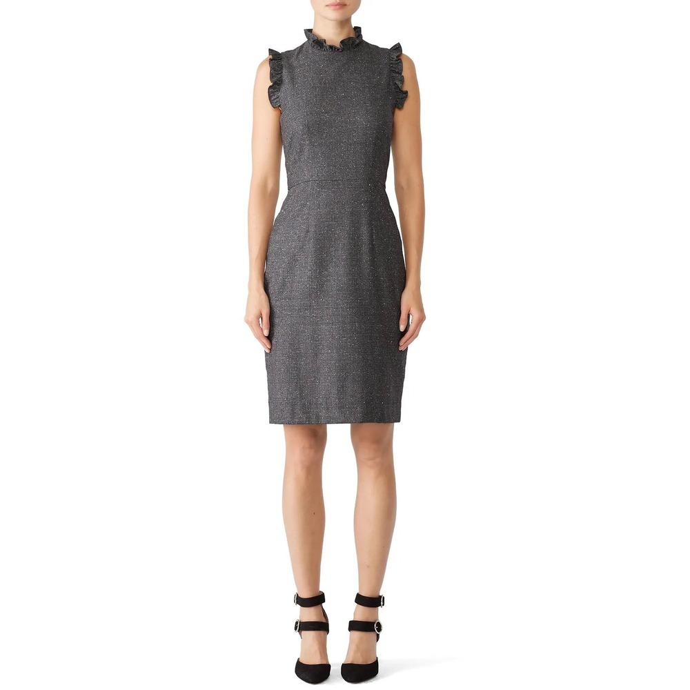Rebecca Taylor NYC Grey Spring Ruffle Dress